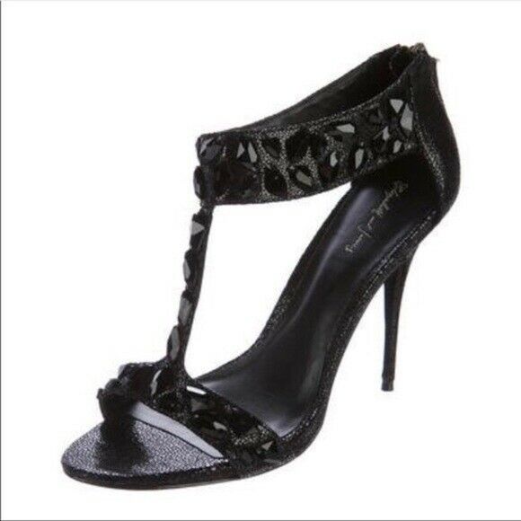 Elizabeth and James Jade Sandal T Strap Black 7 - Picture 1 of 8